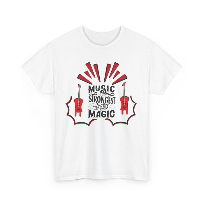 Unisex-T-Shirt aus schwerer Baumwolle mit ein Musik Motiv Design