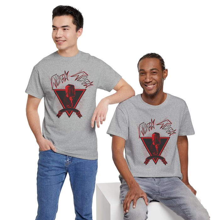 Unisex-T-Shirt aus schwerer Baumwolle mit ein Rock Motiv Design