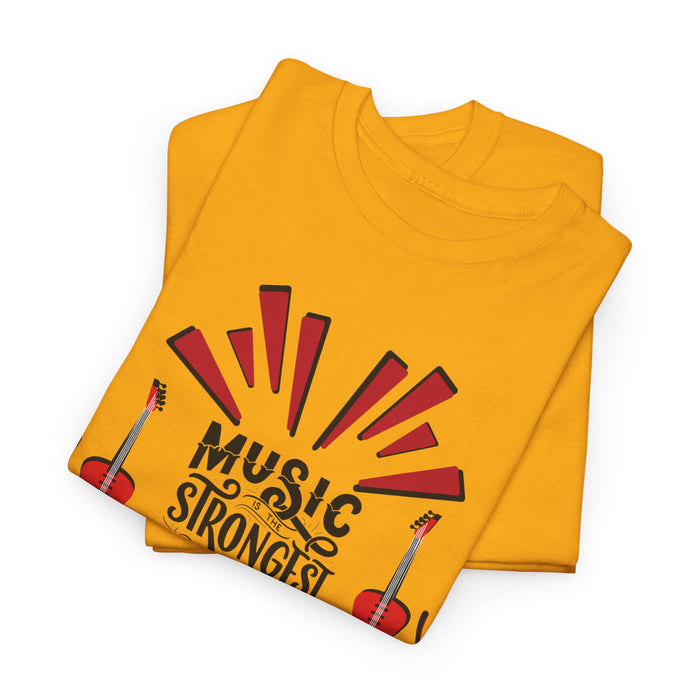 Unisex-T-Shirt aus schwerer Baumwolle mit ein Musik Motiv Design