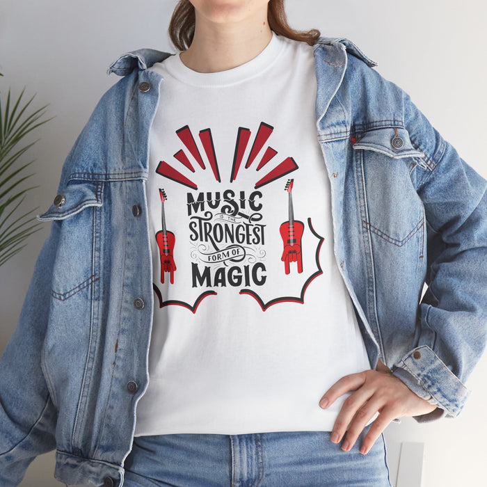 Unisex-T-Shirt aus schwerer Baumwolle mit ein Musik Motiv Design