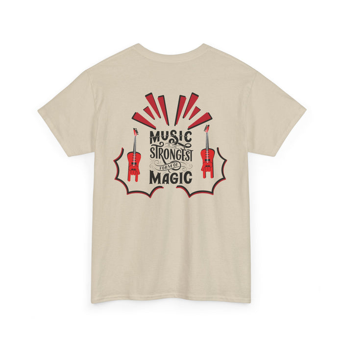 Unisex-T-Shirt aus schwerer Baumwolle mit ein Musik Motiv Design