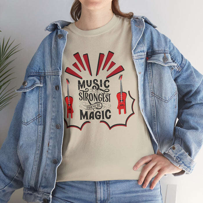 Unisex-T-Shirt aus schwerer Baumwolle mit ein Musik Motiv Design