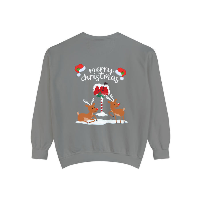 Kleidungsstückgefärbtes Unisex-Sweatshirt mit ein Weihnacht Motiv Design