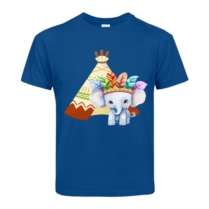 Kinder T-Shirt mit ein Indianer Elefant Motiv Design