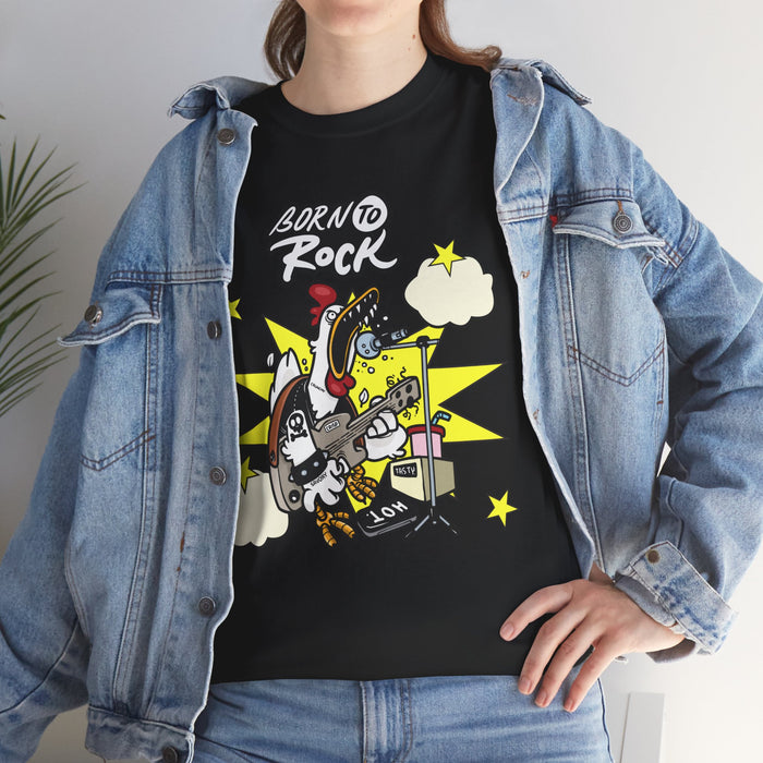 Unisex-T-Shirt aus schwerer Baumwolle mit ein cooles Rock Motiv Design