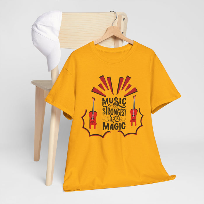 Unisex-T-Shirt aus schwerer Baumwolle mit ein Musik Motiv Design