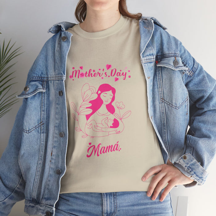 Unisex-T-Shirt aus schwerer Baumwolle mit ein Mama Motiv Design