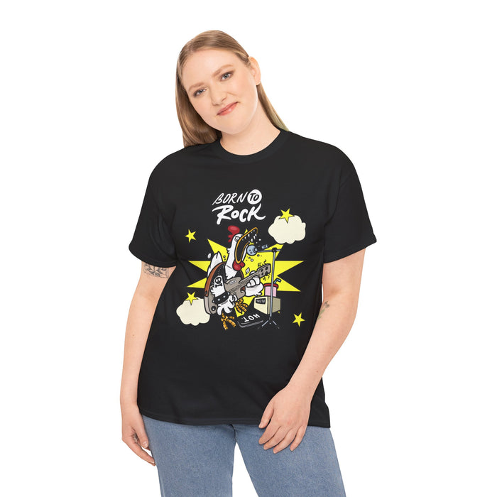 Unisex-T-Shirt aus schwerer Baumwolle mit ein cooles Rock Motiv Design