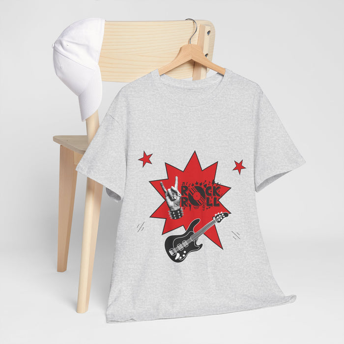 Unisex-T-Shirt aus schwerer Baumwolle mit ein Rock Motiv Design