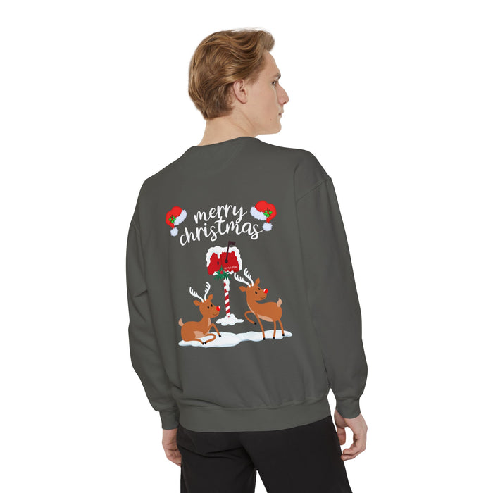 Kleidungsstückgefärbtes Unisex-Sweatshirt mit ein Weihnacht Motiv Design