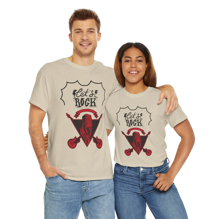 Unisex-T-Shirt aus schwerer Baumwolle mit ein Rock Motiv Design