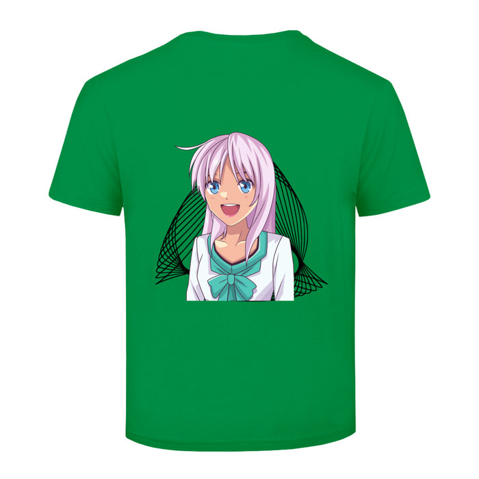 Manga  mit lila Haar  Kinder T-Shirt