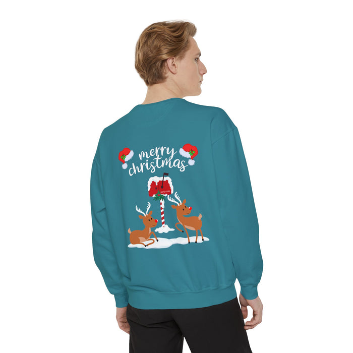 Kleidungsstückgefärbtes Unisex-Sweatshirt mit ein Weihnacht Motiv Design