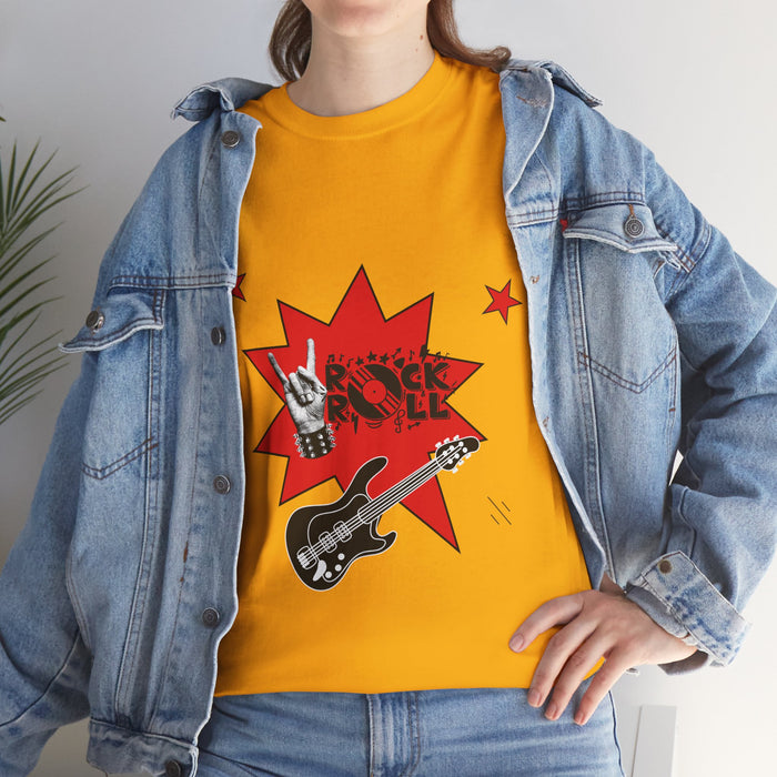 Unisex-T-Shirt aus schwerer Baumwolle mit ein Rock Motiv Design