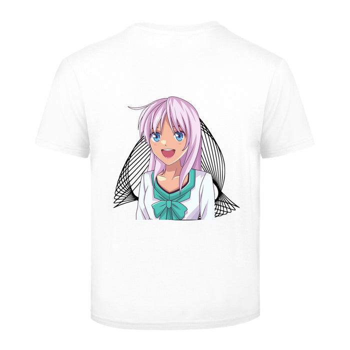 Manga  mit lila Haar  Kinder T-Shirt