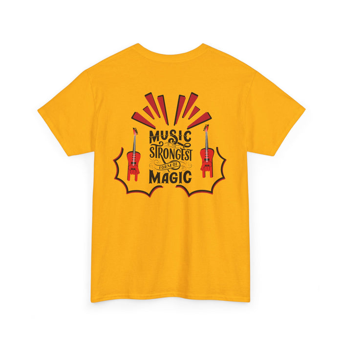 Unisex-T-Shirt aus schwerer Baumwolle mit ein Musik Motiv Design