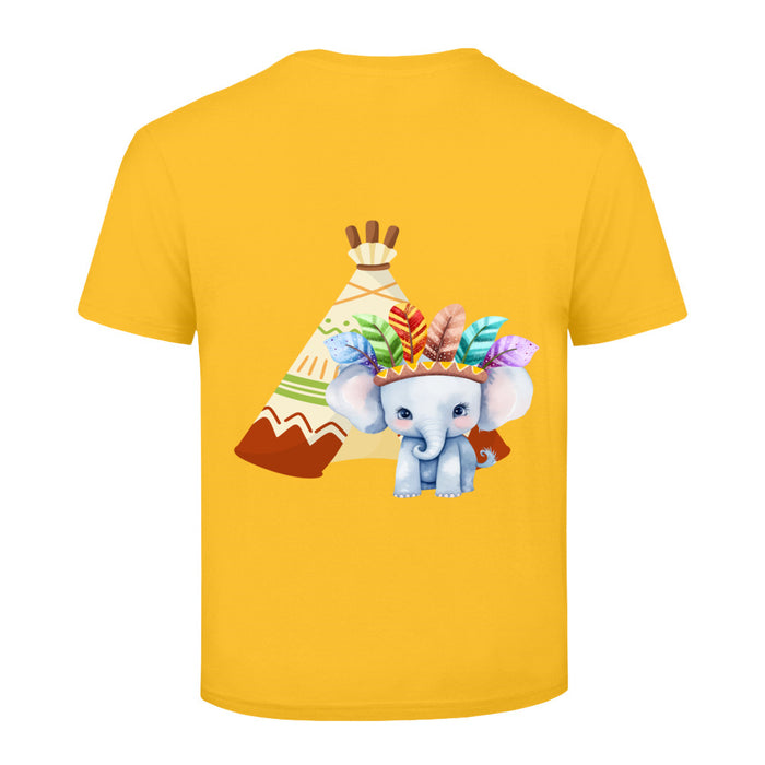 Kinder T-Shirt mit ein Indianer Elefant Motiv Design