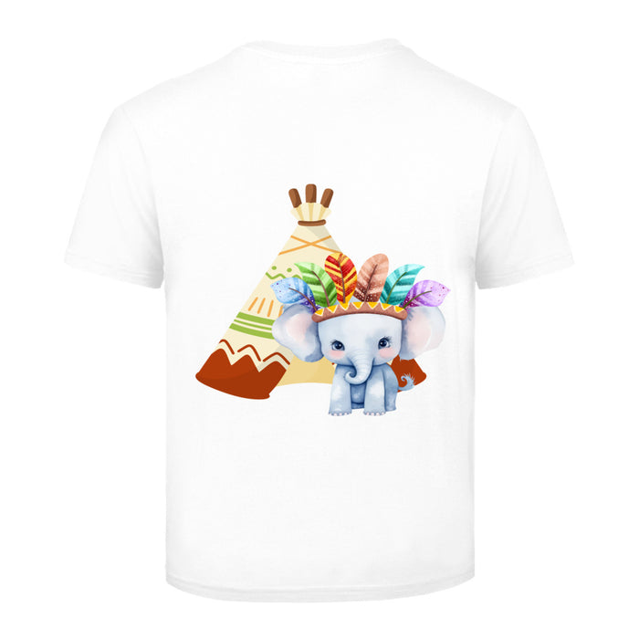 Kinder T-Shirt mit ein Indianer Elefant Motiv Design