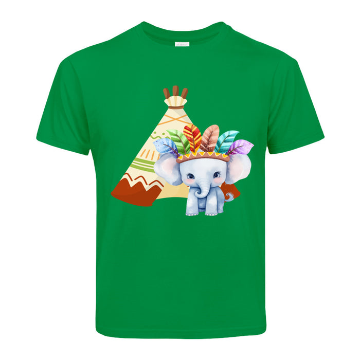 Kinder T-Shirt mit ein Indianer Elefant Motiv Design