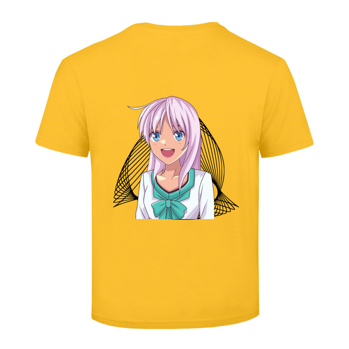 Manga  mit lila Haar  Kinder T-Shirt