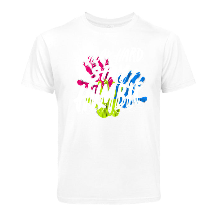 Kinder T-Shirt mit ein buntes Handdruck Motiv Design