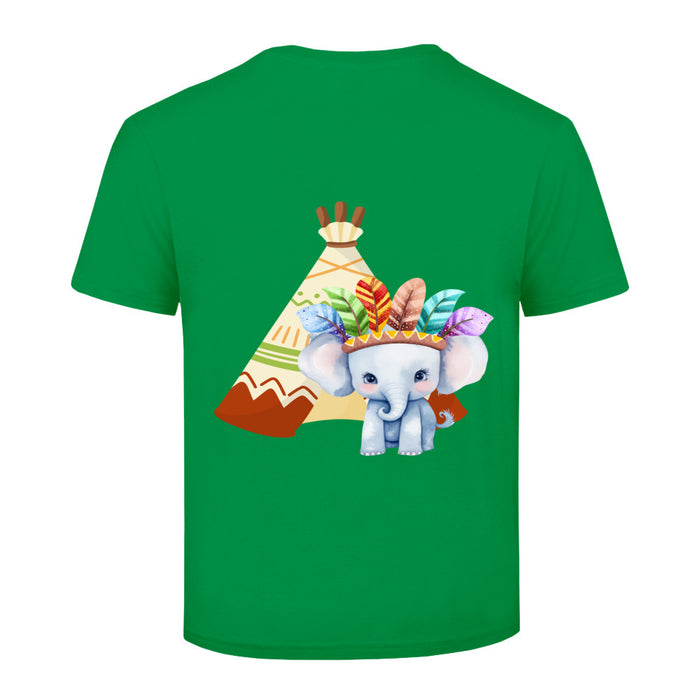 Kinder T-Shirt mit ein Indianer Elefant Motiv Design