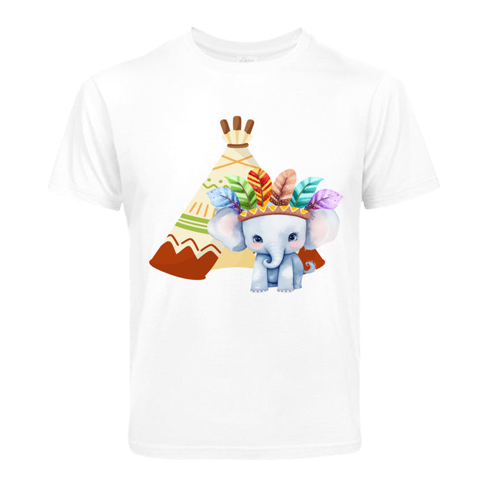 Kinder T-Shirt mit ein Indianer Elefant Motiv Design