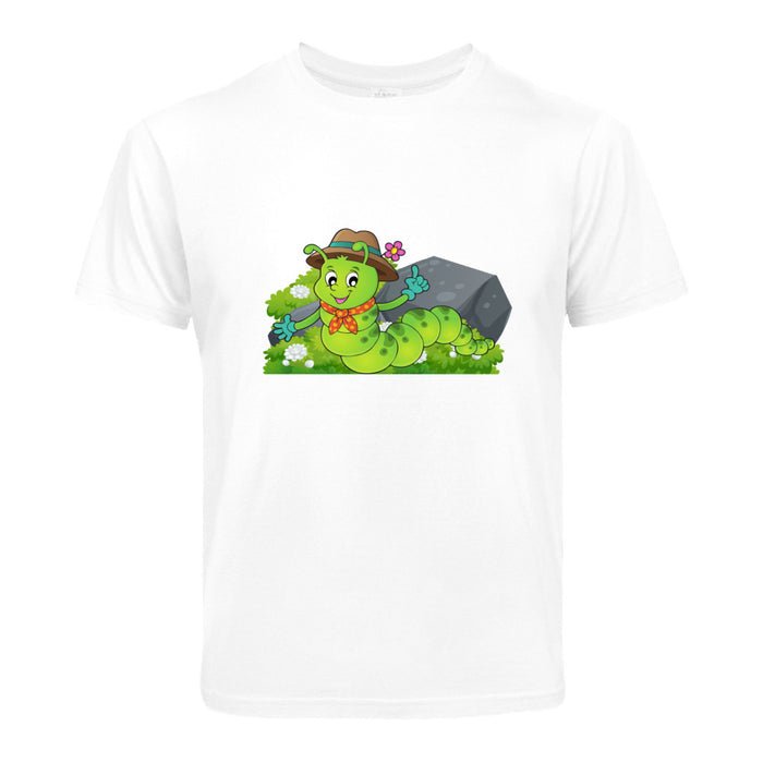 Raupe liegt im Gras Kinder T-Shirt