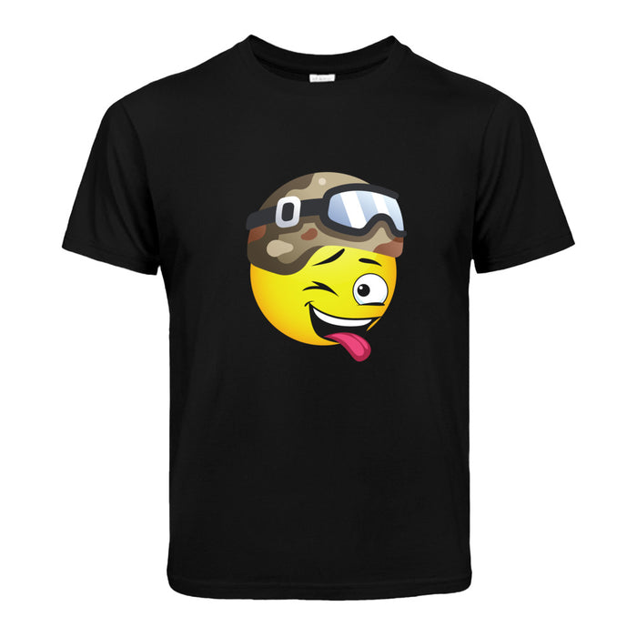 Smiley Motorradfahrer  Kinder T-Shirt