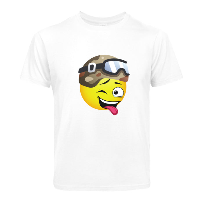 Smiley Motorradfahrer  Kinder T-Shirt