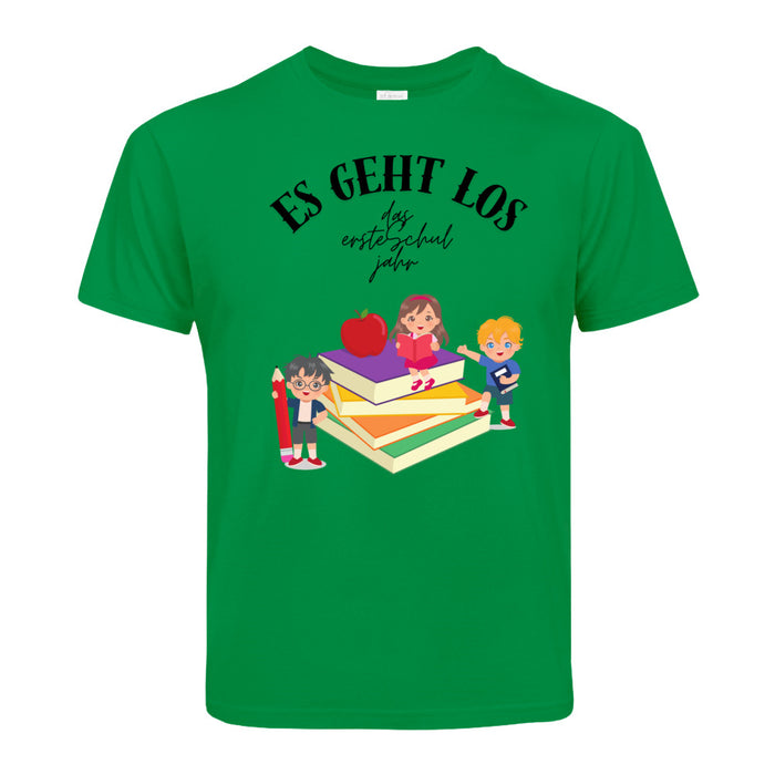 Kinder T-Shirt  mit ein cooles  Einschulung Motiv Design