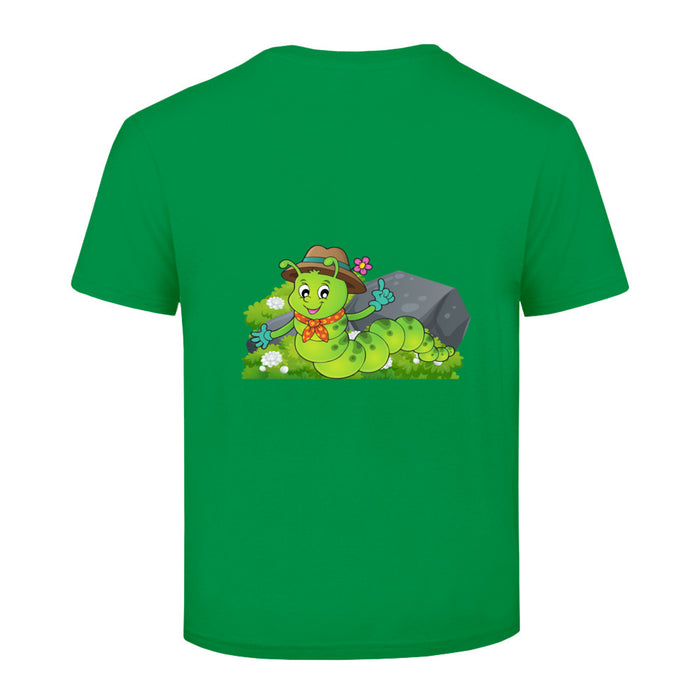 Raupe liegt im Gras Kinder T-Shirt